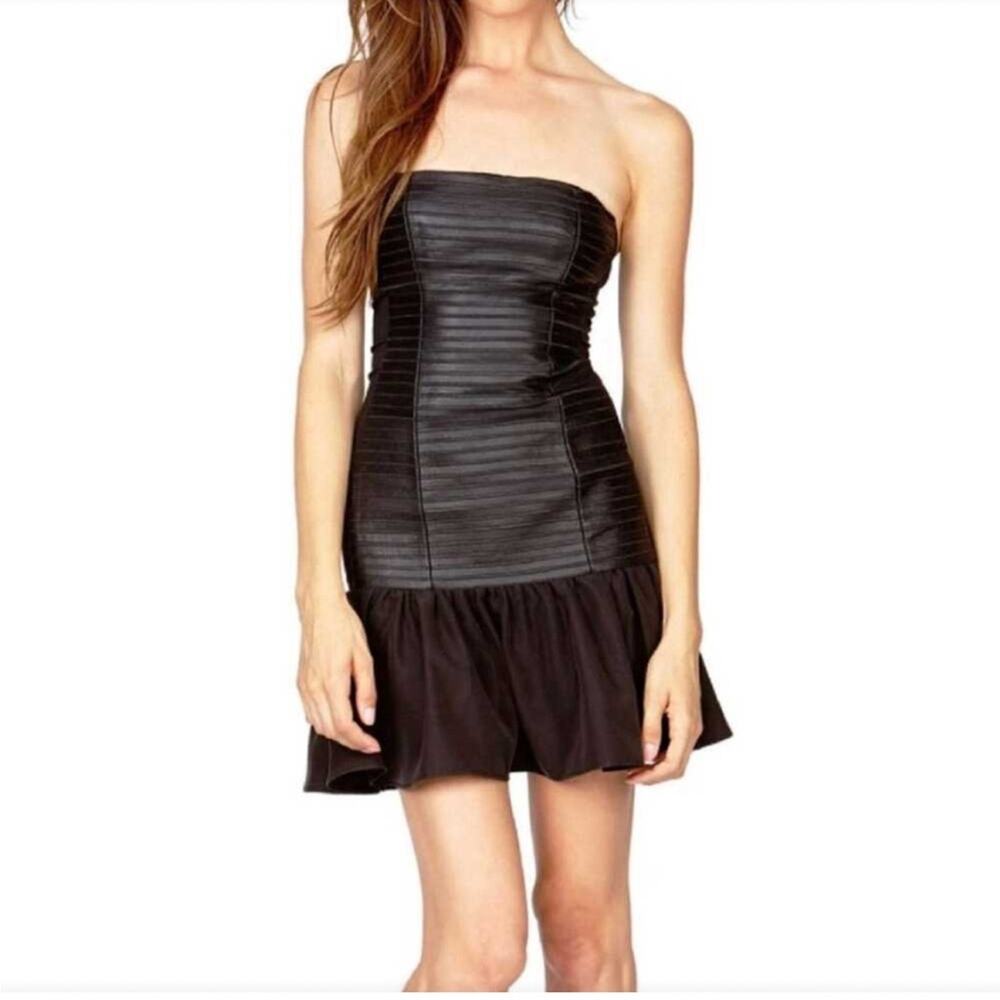 Stella & Jaime NYX Mini Dress NWT, Genuine Leather & Stretch Panels